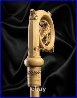 Handmade Religious Bishop Staff Antique Finish Crosier Foldable 72 Ceremoni
