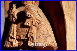 High relief wood carving Religious