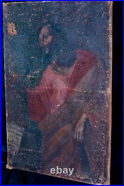 Huge 16th 17th Century St Bartholomew Spanish Old Master Antique Oil Painting