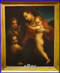 Huge 17th Century Italian Old Master Renaissance Virgin & Child Antique Painting