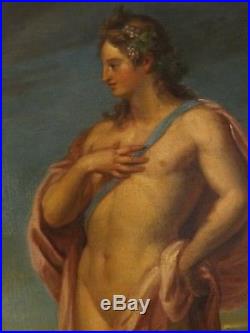 Huge 18th Century French Old Master Ariadne & Bacchus Antique Oil Painting Gods
