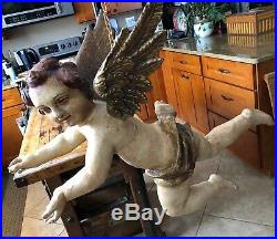 Huge Antique Architectural Salvage Italian Cherub Angel Putto, Religious Figure