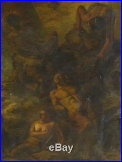 Huge Fine 17th Century Italian Old Master Apocalypse Antique Oil Painting