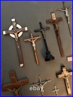 Huge Lot Of 17 Large Vintage Nuns Convent Crucifixes Religious Cross Crucifix