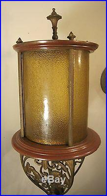 Huge rare antique 1800's cast iron wood glass floor religious church tabernacle