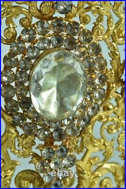 Huge & superb Antique religious Virgin Crown Napoleon III human size rhinestones
