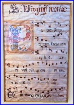 Illuminated Manuscript Leaf Spain Circa 1450 Virgini Mariae Virgin Mary 1/1