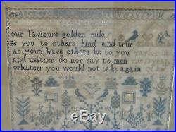 Immaculately Worked 1816 Religious Golden Rule Stitched Needlework Sampler