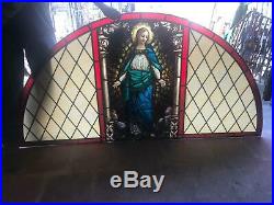 Incredible Mayer Of Munich Mother Mary Antique Church Religious Window Jj107