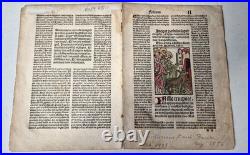 Incunabula 1495 Jezus enters Jeruzalem, hand-colored woodcut, old Bible