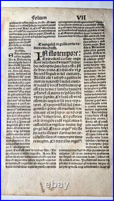 Incunabula 1495 Jezus enters Jeruzalem, hand-colored woodcut, old Bible