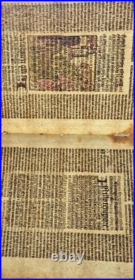 Incunabula 1495 Jezus enters Jeruzalem, hand-colored woodcut, old Bible