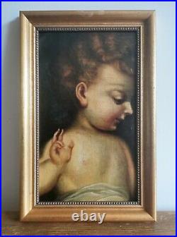 Infant Christ Jesus Italian Renaissance Old Master 17thC Antique Oil Painting
