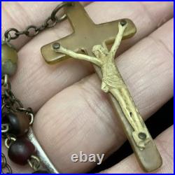Irish Horn Rosary Antique Vintage 1900's Beautiful Catholic Prayer Religious