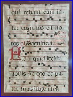 Italian English Latin Religious 1600's Antique Illuminated Manuscript Plainsong