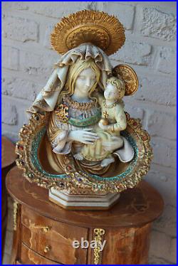 Italian Pattarino school terracotta Madonna child religious figurine bust
