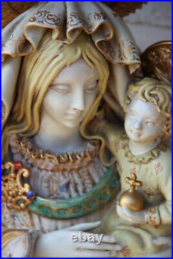 Italian Pattarino school terracotta Madonna child religious figurine bust