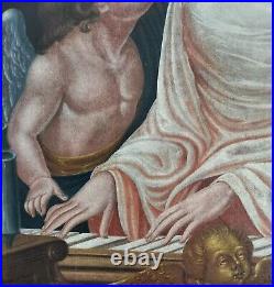 Italian Renaissance 1600's Saint Cecilia & Angel Old Master Antique Oil Painting