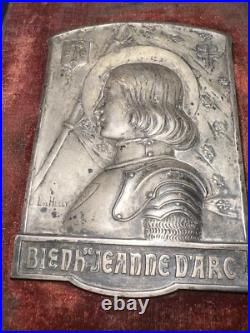Jeanne D'arc Joan Of Arc Rare Antique French L. De Helly Religious Icon Plaque