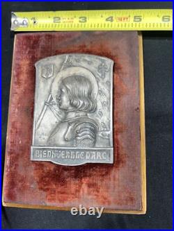 Jeanne D'arc Joan Of Arc Rare Antique French L. De Helly Religious Icon Plaque