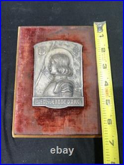 Jeanne D'arc Joan Of Arc Rare Antique French L. De Helly Religious Icon Plaque