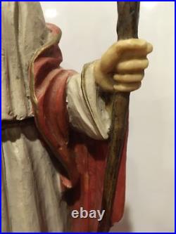 Jesus Antique Marble Statue 12 with lambs religious E T signed