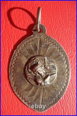 Jesus on Cross Handmade Rare Silver Old Antique Religious Medal Pendant