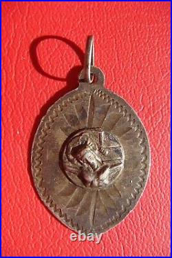 Jesus on Cross Handmade Rare Silver Old Antique Religious Medal Pendant