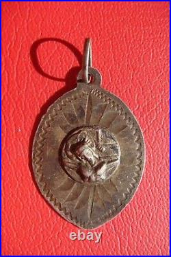 Jesus on Cross Handmade Rare Silver Old Antique Religious Medal Pendant