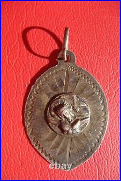 Jesus on Cross Handmade Rare Silver Old Antique Religious Medal Pendant