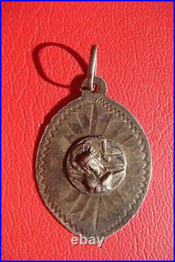 Jesus on Cross Handmade Rare Silver Old Antique Religious Medal Pendant