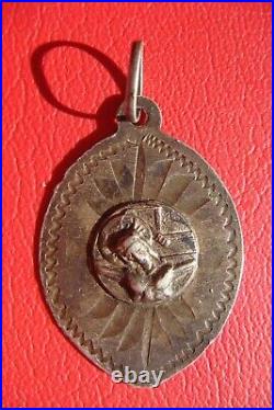 Jesus on Cross Handmade Rare Silver Old Antique Religious Medal Pendant