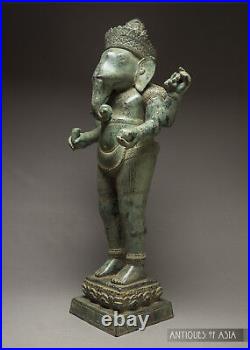 Khmer Antique Style Bronze Ganesha 19th Century Cambodian 58cm/23