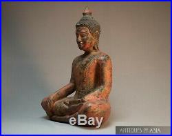 Khmer Antique Style Teak Buddha 19th Century Cambodian XXcm/XX