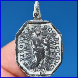 LARGE 1700s IMMACULATE CONCEPTION MEDAL ANTIQUE HOLY CHALICE ITALIAN PENDANT
