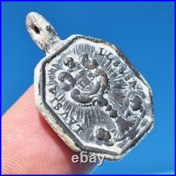 LARGE 1700s IMMACULATE CONCEPTION MEDAL ANTIQUE HOLY CHALICE ITALIAN PENDANT