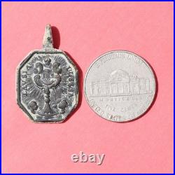 LARGE 1700s IMMACULATE CONCEPTION MEDAL ANTIQUE HOLY CHALICE ITALIAN PENDANT