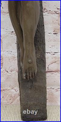 LARGE Antique Gothic Bronze Christian Wall Crucifix Victorian Jesus Christ Cross