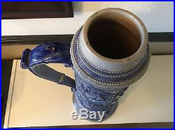 LARGE Antique Handmade J W Remy Religious-Themed Westerwald Earthenware Pottery