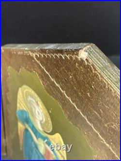 LARGE Vintage Italy GOLD Religious MADONNA TRIPTYCH PLAQUE Florentine Antique