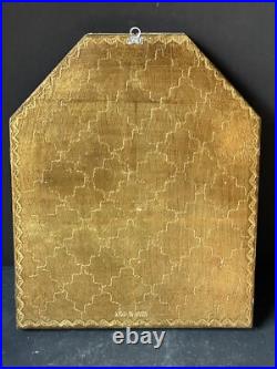 LARGE Vintage Italy GOLD Religious MADONNA TRIPTYCH PLAQUE Florentine Antique