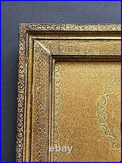 LARGE! Vintage Italy GOLD Religious WALL FRAME Florentine Antique Print MARY WOW