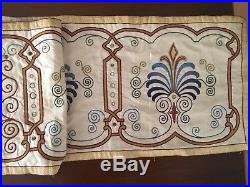 LONG ANTIQUE SILK HAND EMBROIDERY ON SILK RELIGIOUS PELICAN MOTIF 204cm