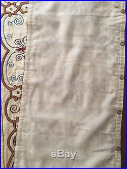 LONG ANTIQUE SILK HAND EMBROIDERY ON SILK RELIGIOUS PELICAN MOTIF 204cm