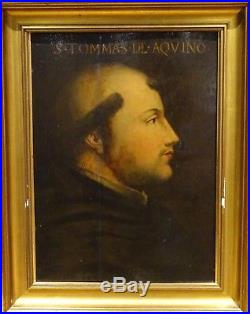 Large 16th Century Italian Old Master Saint Thomas Aquinas Portrait Antique
