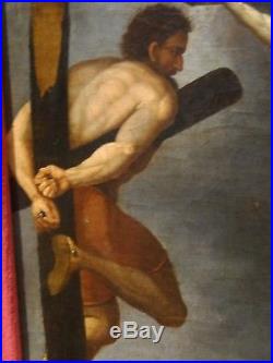Large 16th Century Netherlandish Renaissance Crucifixion Christ Antique Painting