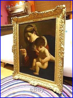 Large 17th Century Italian Old Master Madonna Of The Sparrow Antique Painting