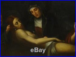 Large 18th Century Italian Old Master Lamentation Of Christ Antique Oil Painting