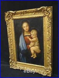 Large 18th Century Italian Old Master Madonna & Child RAPHAEL Antique Oil