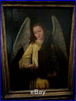 Large Antique 15th Century Triptych Painting Hans Memling Saint Angel Religious